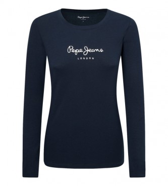 Pepe Jeans para mujer. PL505203 Camiseta New Virginia marino (XL), Casual, Algodón, Manga larga