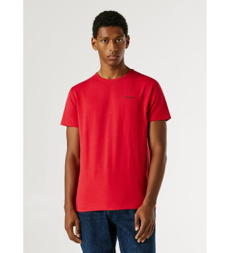 Pepe Jeans para hombre. PM5010180 Camiseta Original Basic 3N rojo (XL), Casual, Algodón, Manga corta