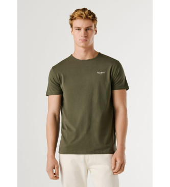Pepe Jeans para hombre. PM5010180 Camiseta Original Basic 3N verde (L), Casual, Algodón, Manga corta