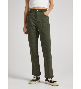 Pepe Jeans para mujer. PL211636 Pantalones Celyn Work verde (27/28), Casual, Algodón