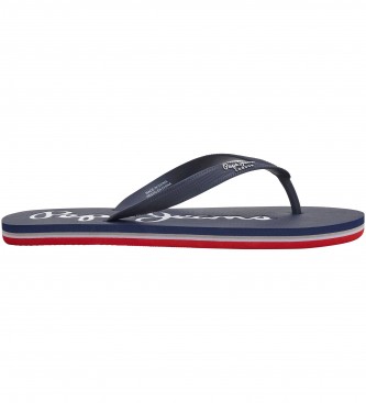 Pepe Jeans para hombre. PMS70128 Chanclas Bay marino (44), Plano, Ninguno, Casual, Beachwear