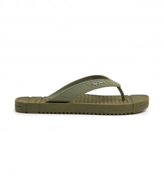 Pepe Jeans para hombre. PMS70137 Chanclas Shore verde (44), Plano, Ninguno, Casual, Beachwear