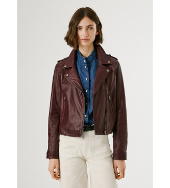 Pepe Jeans para mujer. PL4024363 Chaqueta Silvia burdeos (M), Casual, Piel