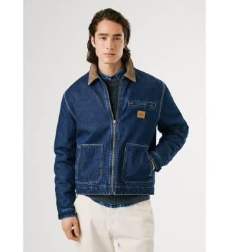 Pepe Jeans para hombre. PM4027166 Chaqueta Worlwear azul (S), Casual, Algodón, Denim