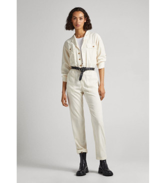 Pepe Jeans para mujer. PL230460 Mono Georgia blanco (S), Casual, Manga larga, Lyocell