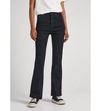 Pepe Jeans para mujer. PL204156XG1 Jeans Dion Flare negro (28/32), Casual, Algodón, Denim, Sostenible