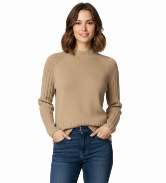 Pepe Jeans para mujer. PL7000056 Jersey Cherice beige (XS), Casual, Poliéster