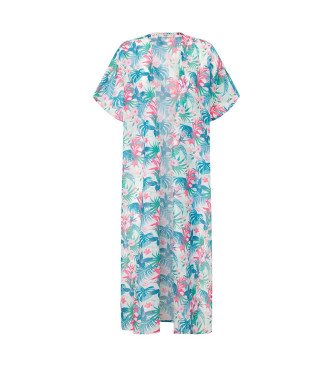 Pepe Jeans para mujer. PLB10513 Kaftan Hibiscus multicolor (UNICA), Beachwear, Poliéster, Manga corta