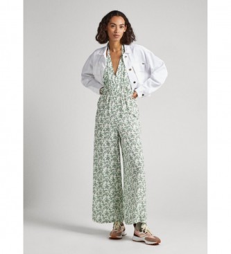 Pepe Jeans para mujer. PL230463 Mono Fiola blanco (S), Casual, Viscosa, Floral, Sin mangas / Tirantes