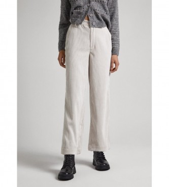 Pepe Jeans para mujer. PL211678 Pantalón Rihanna blanco roto (S), Casual, Poliéster