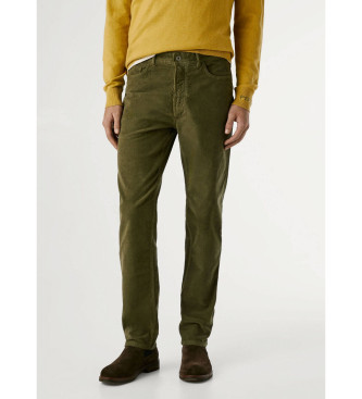 Pepe Jeans para hombre. PM2100016 Pantalón Slim 5 Bolsillos Corduroy verde (38), Casual, Algodón