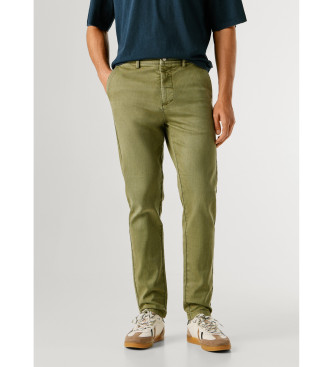Pepe Jeans para hombre. PM2100081 Pantalón Stanley Chino verde (34), Casual, Algodón