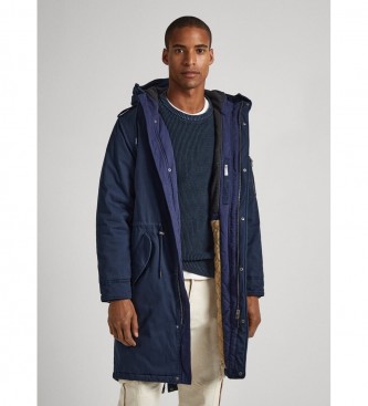 Pepe Jeans para hombre. PM402845 Parka Bowie marino (M), Casual, Algodón, Manga larga, Sostenible