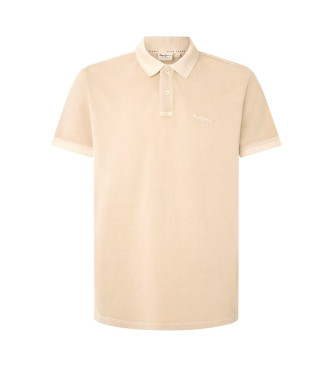 Pepe Jeansvoor mannen. PM542099 New Oliver beige polo (S), Casual, Katoen, Korte mouwen, Duurzaam