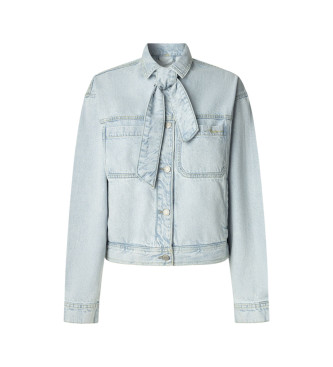 Pepe Jeans para mujer. PL4024330 Cazadora con pañuelo azul (XS), Casual, Algodón, Denim