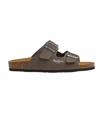 Pepe Jeans For Man. PMS90110 Brown Double Chicago Anatomical Sandals (41), Flat, None, Casual, Pvc
