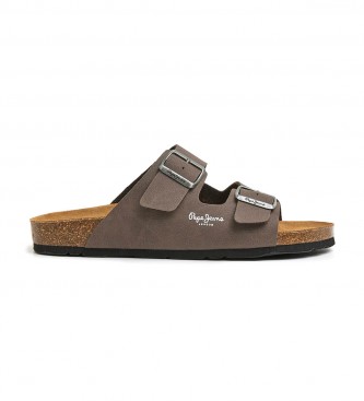 Pepe Jeans para hombre. PMS90110 Sandalias Anatómicas Double Chicago marrón (44), Plano, Ninguno, Casual