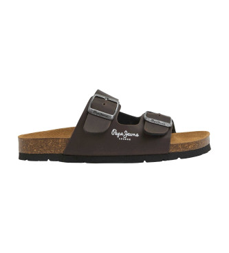 Pepe Jeans para niño. PBS90054 Sandalias Double Kansas marrón (35), Plano, Ninguno, Casual, moda infantil