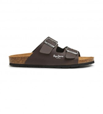 Pepe Jeans para hombre. PMS90108 Sandalias Anatómicas Double Kansas marrón (43), Plano, Ninguno, Casual
