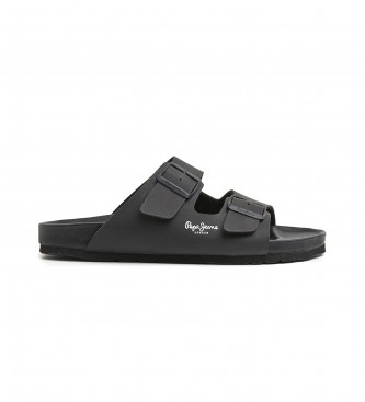 Pepe Jeans para hombre. PMS90101 Sandalias Anatómicas Roya Double negro (43), Plano, Ninguno, Casual