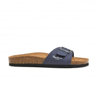 Pepe Jeans para hombre. PMS90109 Sandalias Bio Single Chicago marino (44), Plano, Ninguno, Casual