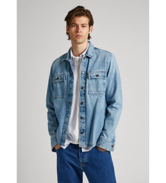 Pepe Jeansvoor mannen. PM308181 Weston blauw overhemd (M), Casual, Katoen, Denim, Lange mouwen, Duurzaam
