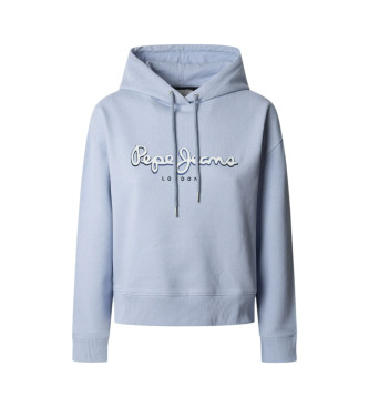 Pepe Jeans para mujer. PL581483 Sudadera Maddy con capucha azul (S), Casual, Algodón
