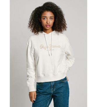 Pepe Jeans para mujer. PL581483 Sudadera Maddy con capucha blanco (M), Casual, Algodón