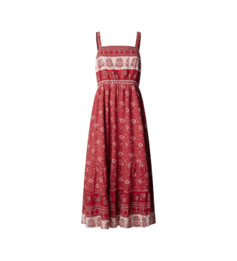 Pepe Jeans para mujer. PL9537836 Vestido Celia rojo (L), Casual, Algodón