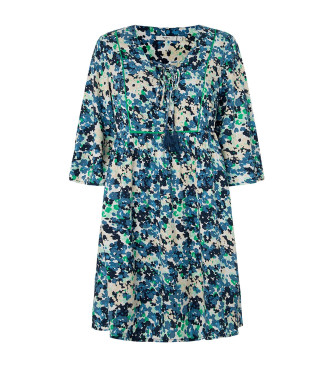 Pepe Jeans para mujer. PL953508 Vestido Clarisa azul (L), Casual, Viscosa, Manga larga