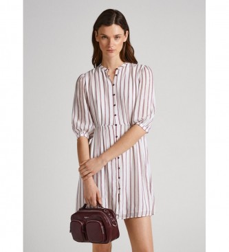 Pepe Jeans para mujer. PL953356 Vestido Gabriela blanco (S), Casual, Viscosa, Manga 3/4