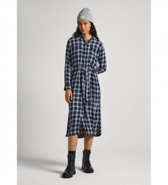 Vestido Iliana marino (S), Casual, Viscosa, Manga larga