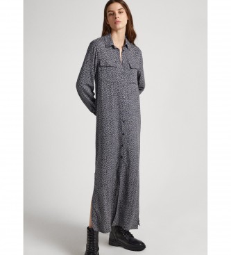 Pepe Jeans para mujer. PL953413 Vestido Jeyden negro (M), Casual, Viscosa, Manga larga