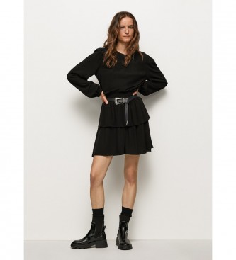 Pepe Jeans Für Damen. PL953165 Milenka Kleid Schwarz (M), Lässig, Viskose, Langarm