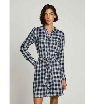 Pepe Jeans para mujer. PL953606 Vestido Polys marino (L), Casual, Viscosa, Manga larga