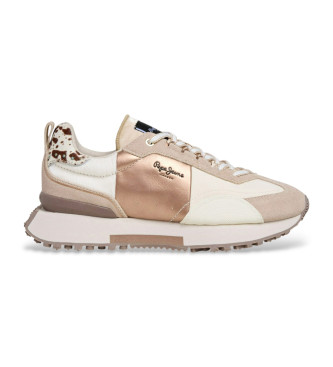 Pepe Jeans para mujer. PLS600037 Zapatillas Archerix dorado (38), Plano, Cordones, Casual