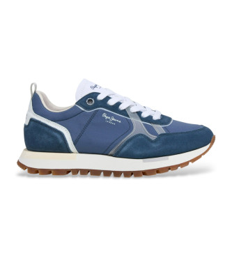 Pepe Jeans para hombre. PMS400035 Zapatillas Ari Road azul (46), Tela, Plano, Cordones, Casual