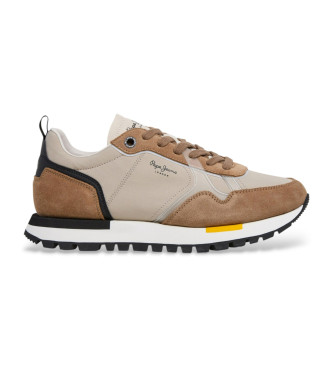 Pepe Jeans para hombre. PMS400032 Zapatillas Ari Urban taupe (41), Marrón, Tela, Plano, Cordones, Casual