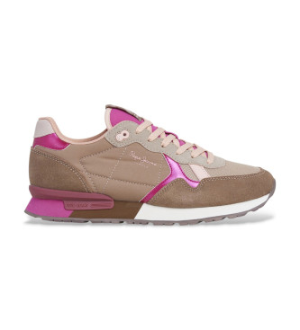 Pepe Jeans para mujer. PLS400003 Zapatillas Brit Jumps marrón (39), Plano, Cordones, Casual