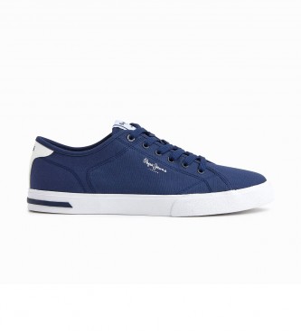 Pepe Jeans para hombre. PMS30910 Zapatillas Básicas Kenton Road marino (44), Tela, Plano, Cordones, Casual, Sostenible