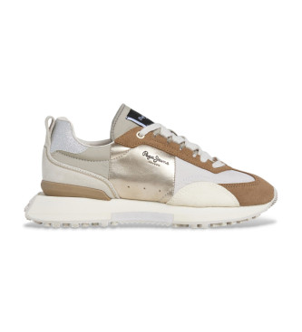 Pepe Jeans para mujer. PLS600002 Zapatillas de Piel Archer Gala beige (36), 1 a 3cm, Cordones, Casual