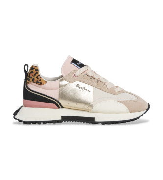 Pepe Jeans para mujer. PLS600005 Zapatillas de Piel Archer Wilder beige (41), Plano, Cordones, Casual