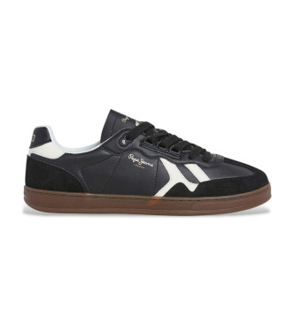 Pepe Jeans para hombre. PMS000010 Zapatillas de Piel Ball zero negro (44), Plano, Cordones, Casual