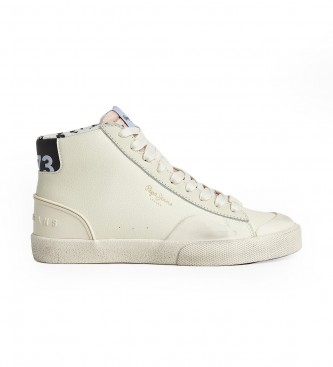 Pepe Jeans Zapatillas de Piel Kenton Vintagehigh W blanco