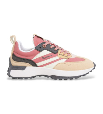 Pepe Jeans para mujer. PLS60038 Zapatillas de piel Lucky Mains multicolor (39), Plano, Cordones, Casual