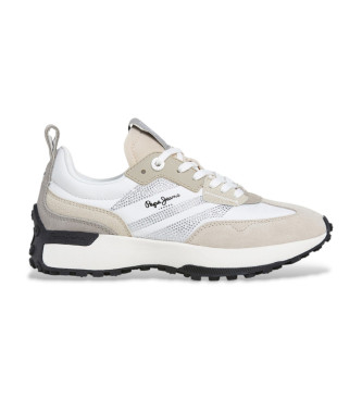 Pepe Jeans para mujer. PLS600018 Zapatillas de Piel Lucky Party blanco (38), Plano, Cordones, Casual