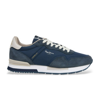 Pepe Jeans para hombre. PMS400037 Zapatillas Hailon Basic azul (45), Tela, Plano, Cordones, Casual