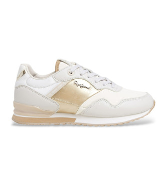 Pepe Jeans para mujer. PLS40046 Zapatillas London Shine beige (40), Plano, Cordones, Casual