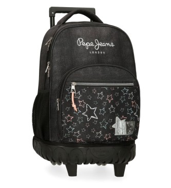 Pepe Jeans para niña. 6012941 Mochila Cintia negro (OSFA), Casual, Poliéster, moda infantil