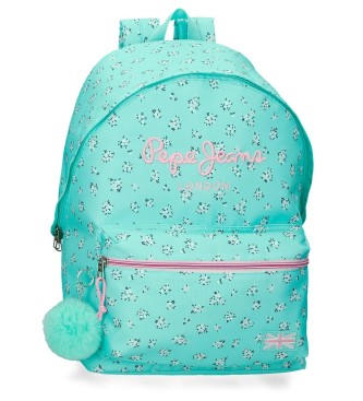 Pepe Jeans para niña. 60423F2 Mochila Nora 44cm turquesa (OSFA), Casual, Poliéster, moda infantil